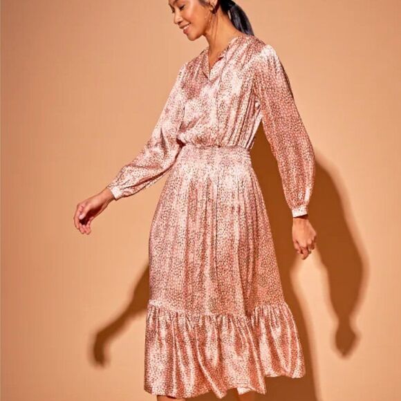 Tucker Juliette Dress Blush Spots in Silk Stretch Charmeuse - Picture 1 of 2